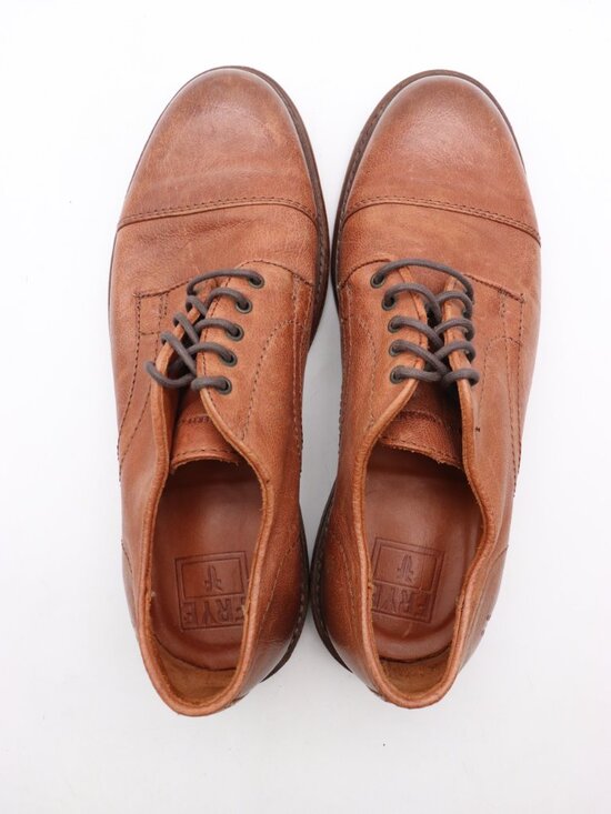 Frye Cap Toe Men\'s Size 10 D Oxford Derby Dress Shoes Brown Leather main image 5
